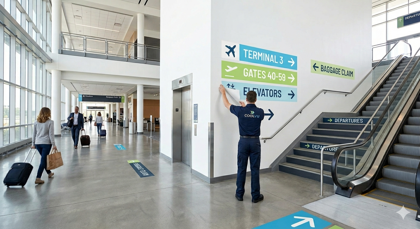 Window film Directional SIgnage png